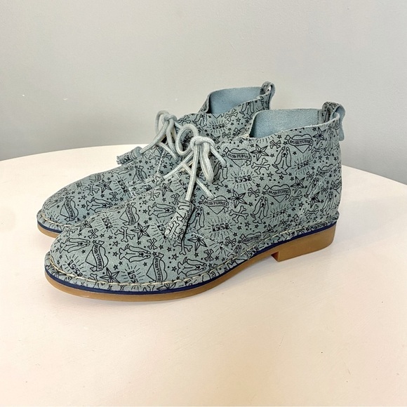 Hush Puppies Blue Cyra Caitlin Chukka Boots 100% Suede - Picture 2 of 16